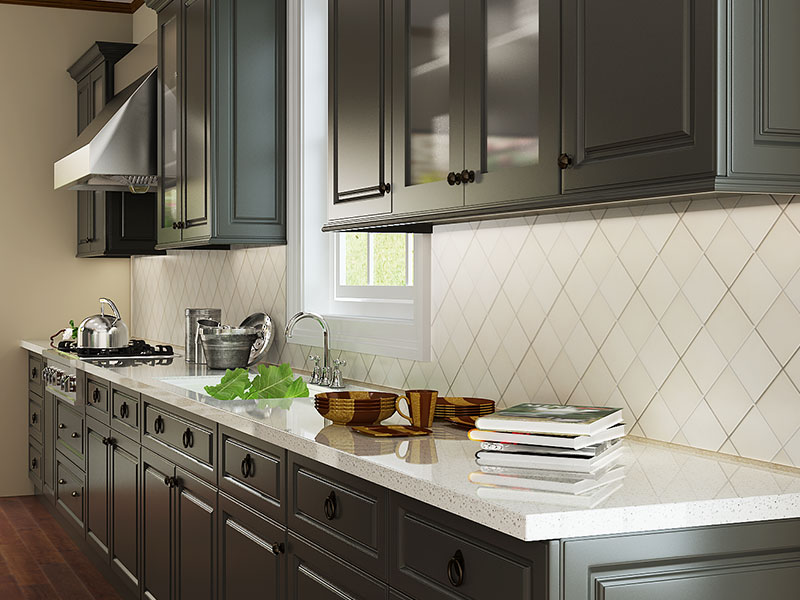 Traditional Grey Lacquer Kitchen OPPEIN OP15-L21