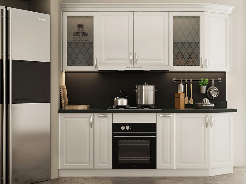 kitchen storing space with large cabinets