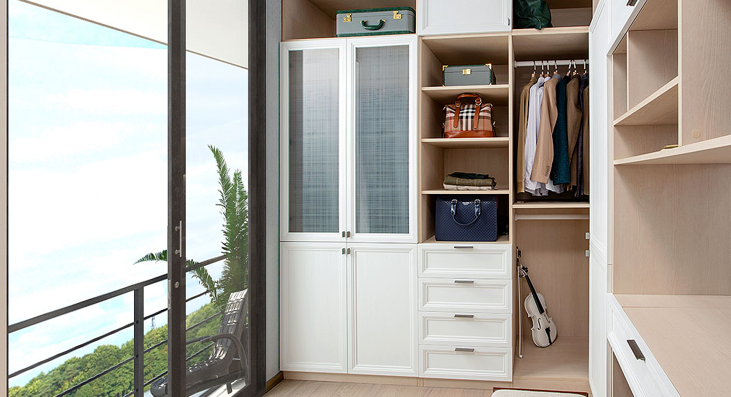 shaker white custom walk in closet