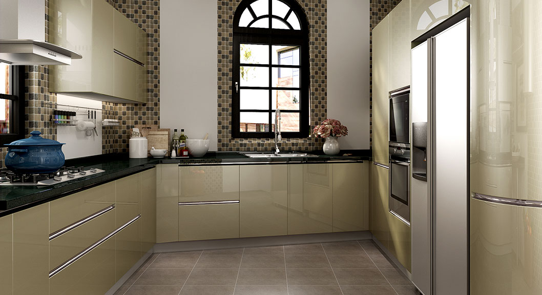 modern high gloss custom kitchen cabinets for small closed kitchens