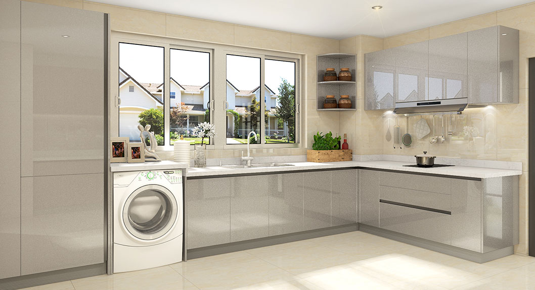 modern-glossy-grey-l-shaped-kitchen-cabinets