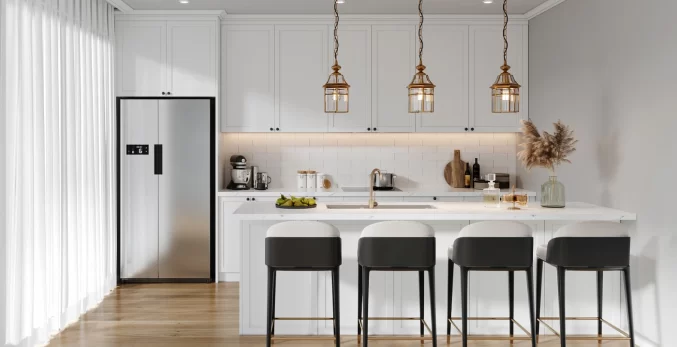 white modular kitchen design