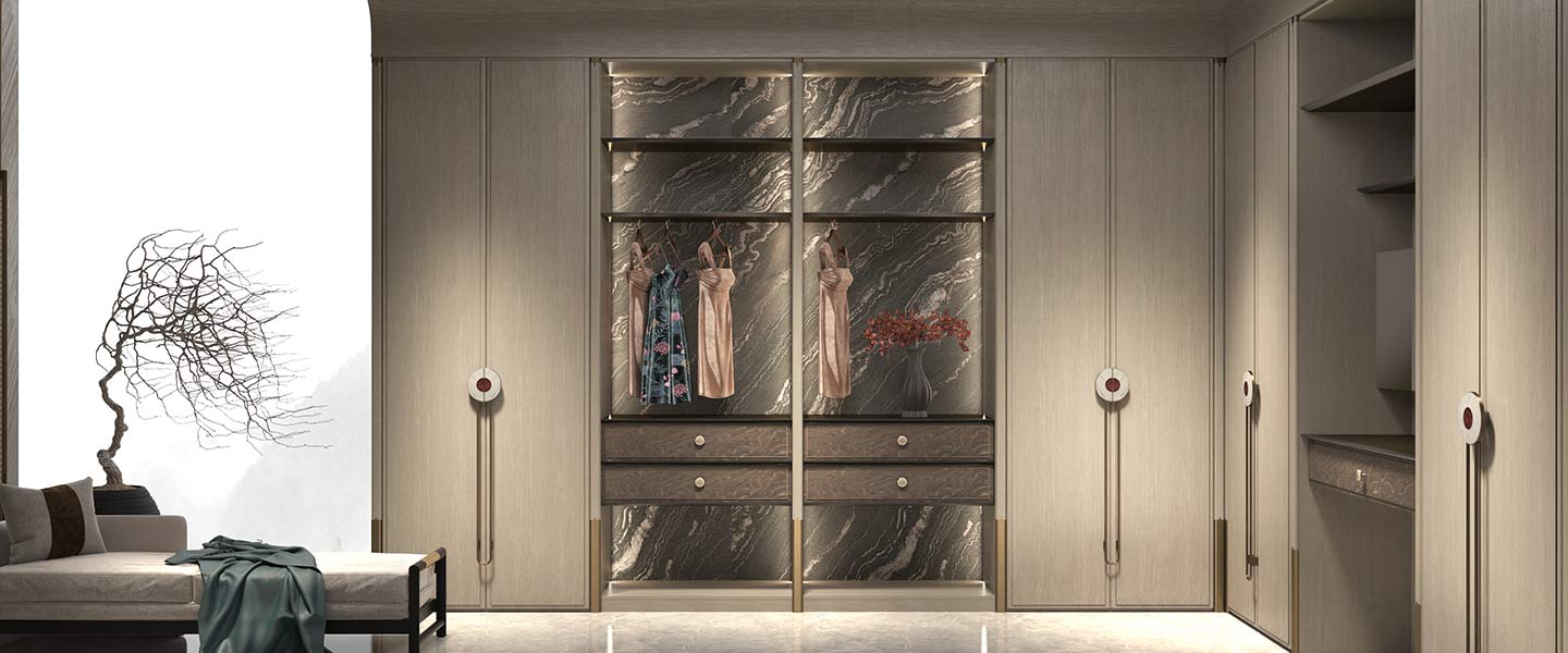 modern wooden built-in wardrobe design