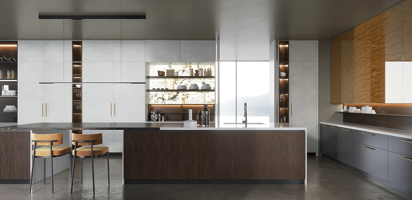 modern luxury kitcchen cabinets with large island