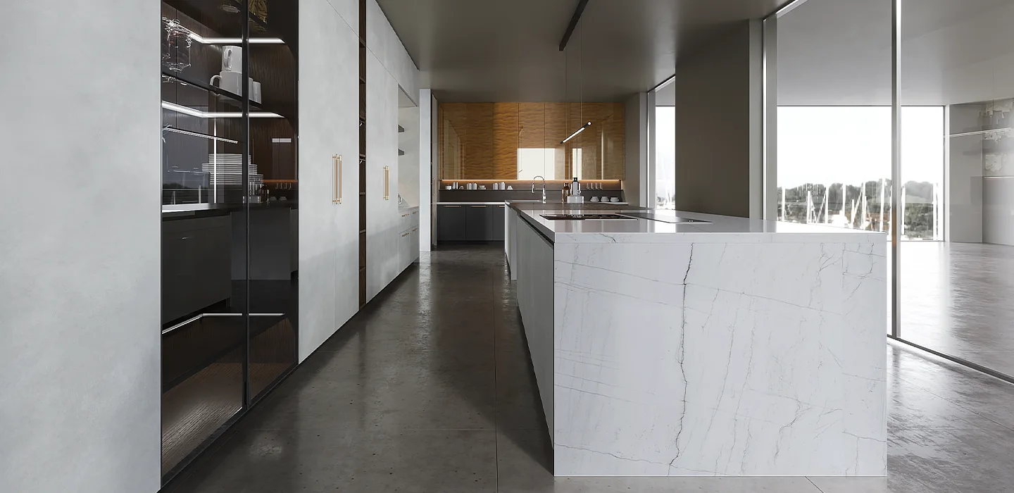 Luxury Wood Veneer European Kitchen Cabinet-5