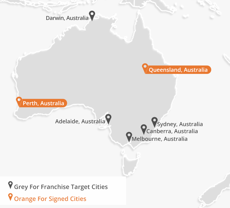 oppein australia b2c franchise map
