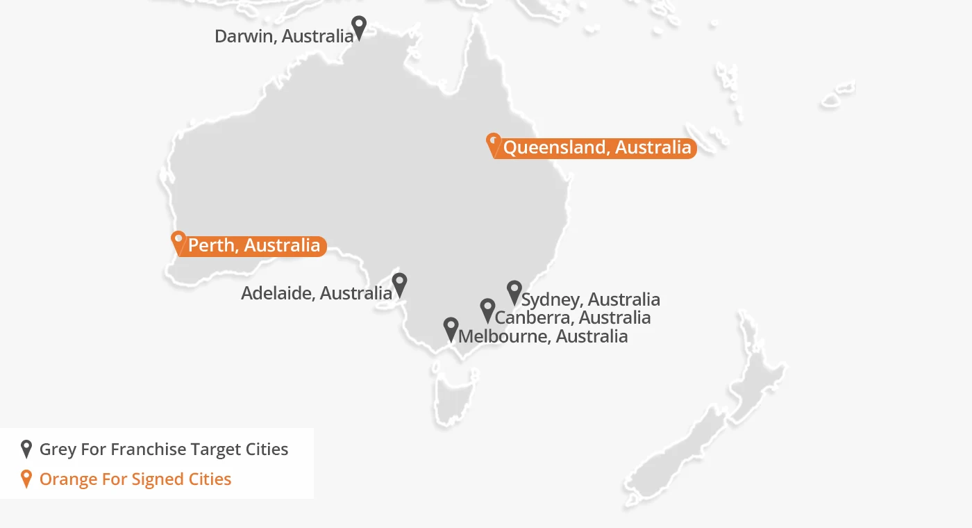 oppein australia b2c franchise map
