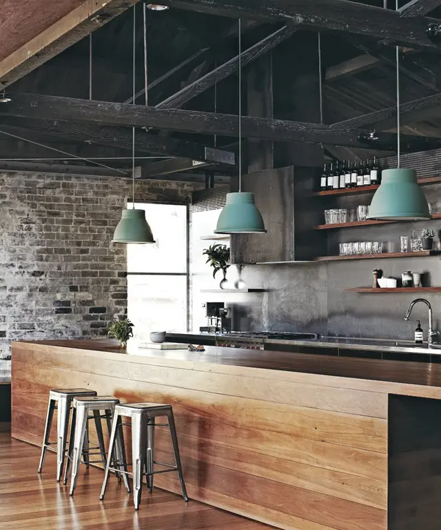 modern industrial open kitchen design