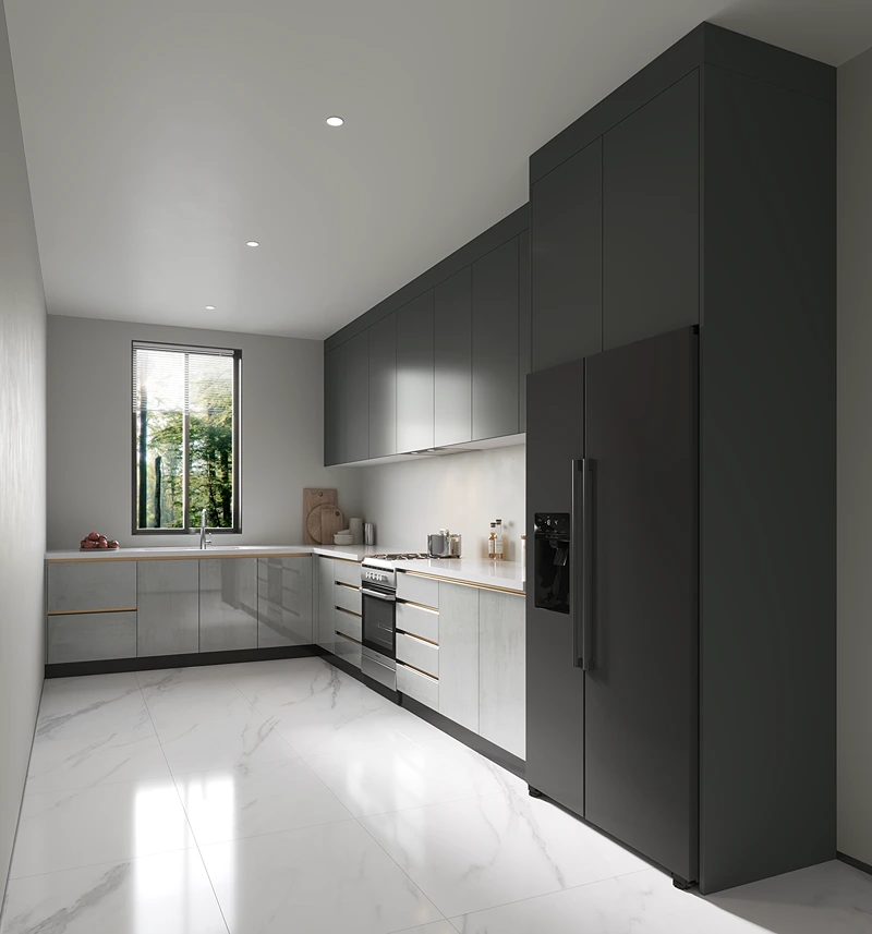 modern closed small kitchen design
