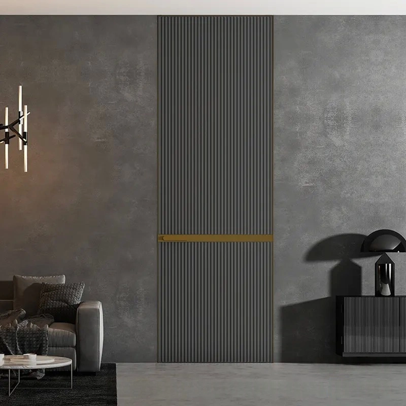 Black Wood Slat Interior Bedroom Doors