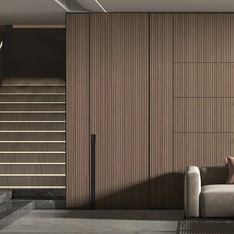 Brown Interior Fluted Wood Doors for Sale