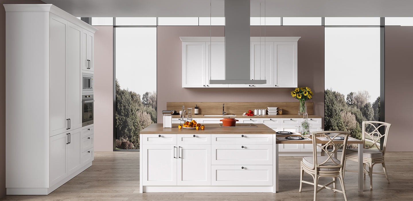 custom white shaker style cabinets