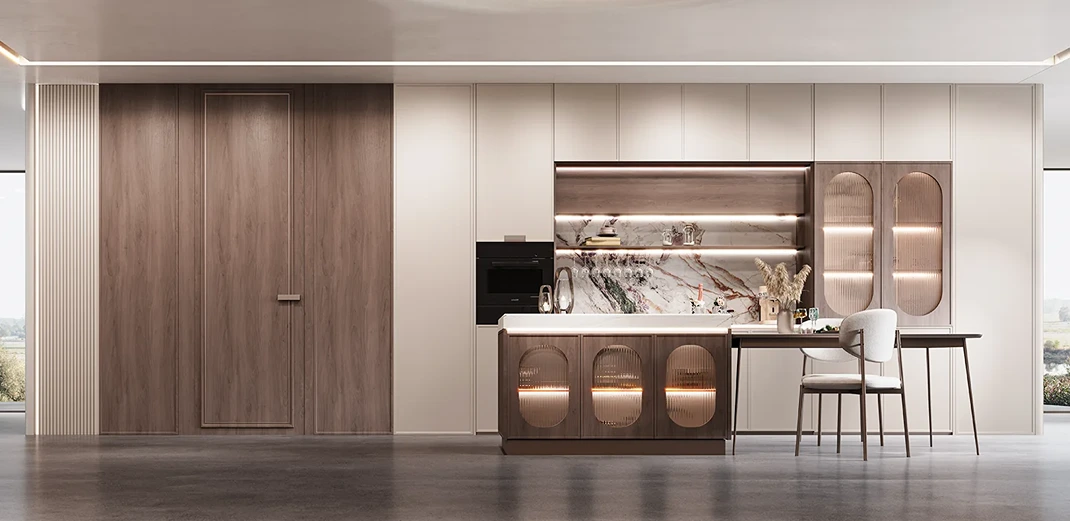 modern-white-and-natural-wood-walnut-two-tone-kitchen-cabinets